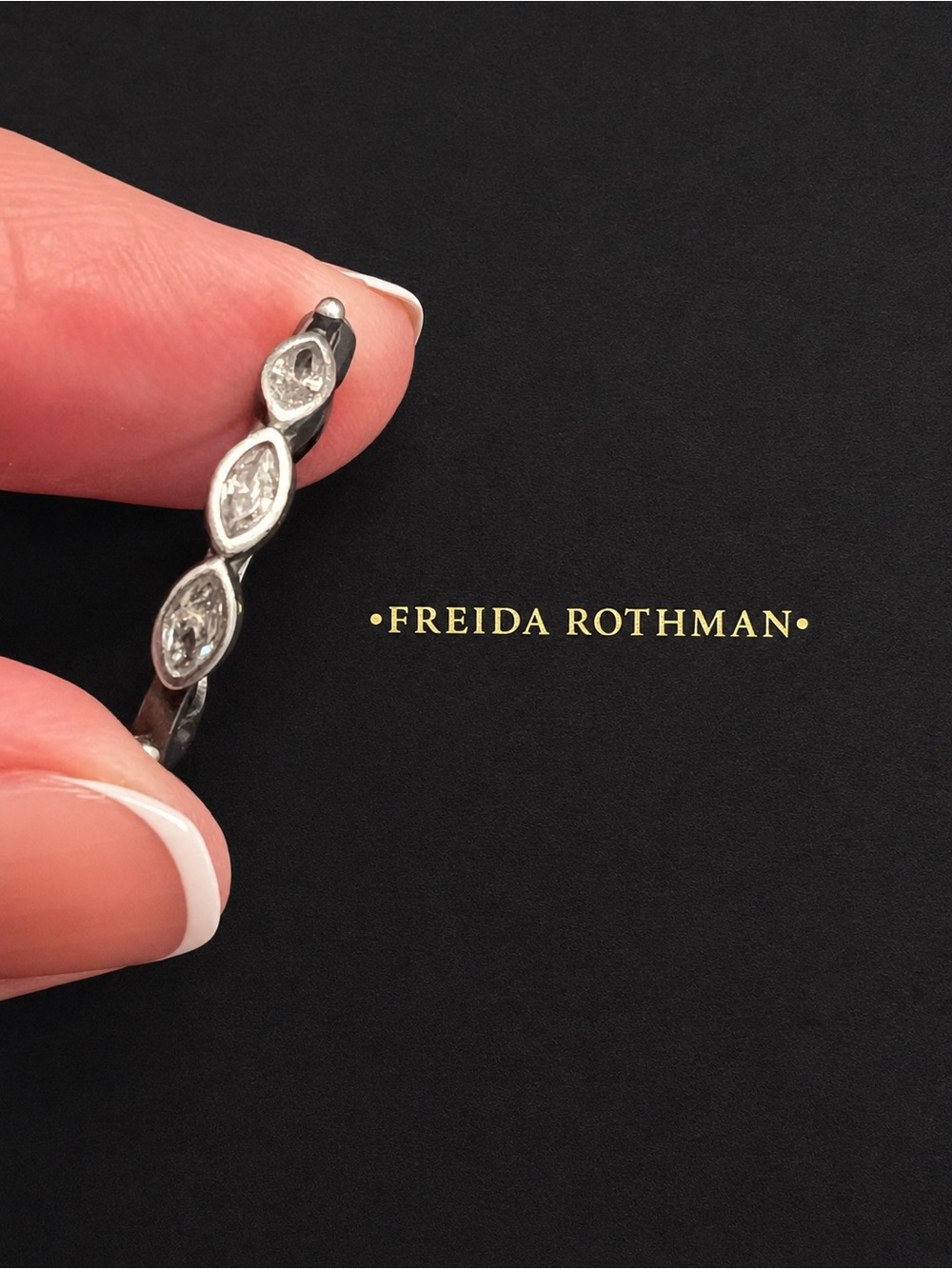Freida Rothman TRIPLE MARQUISE RING in Silver Rhodium - Picture 4 of 16